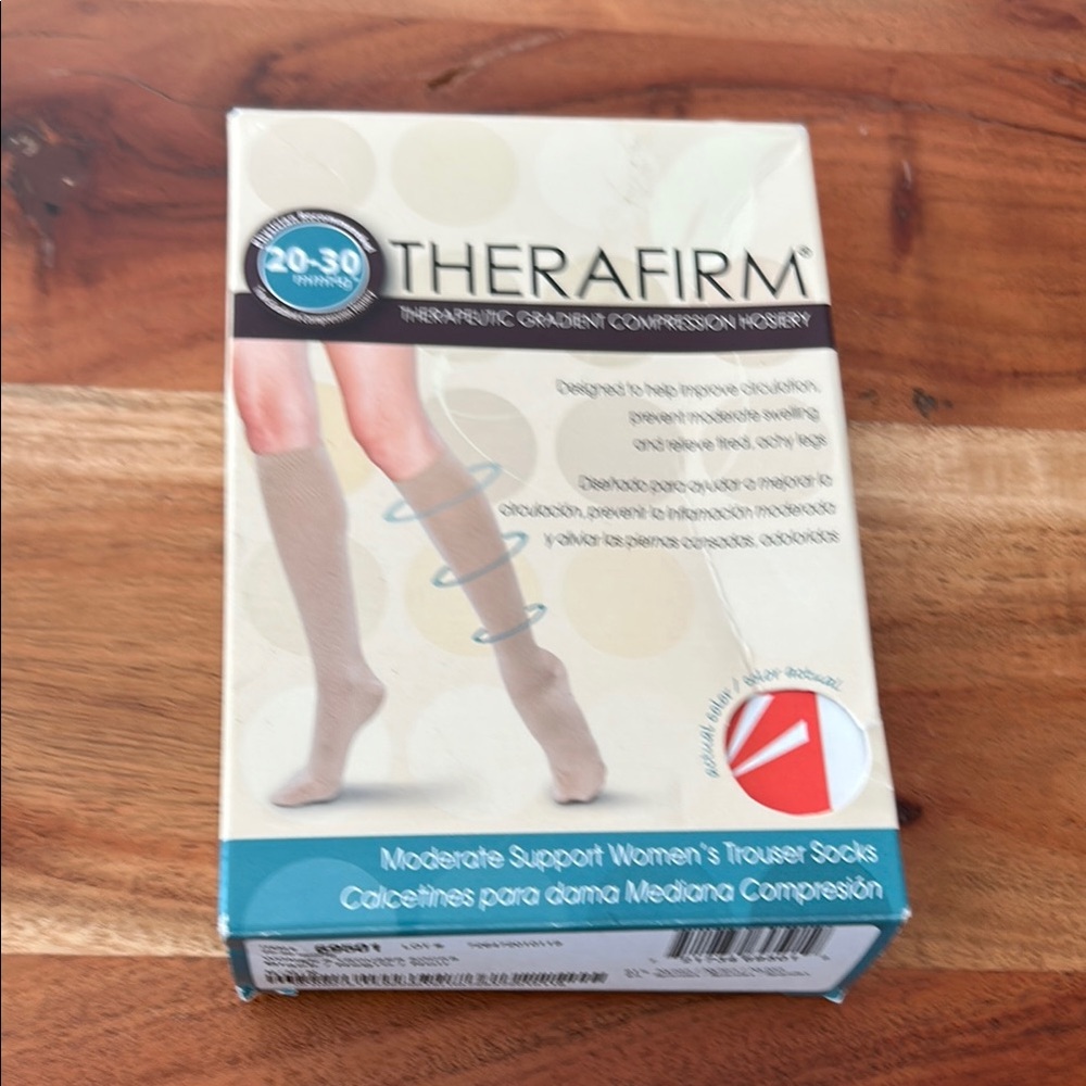 NIB Therafirm Compression Black Trouser Socks 20-30mmHg size women’s medium
